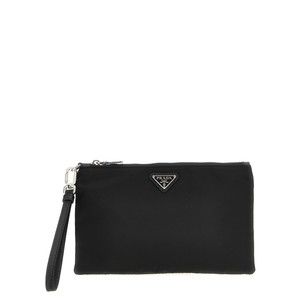 Prada Bags Nylon Bag Clutch Re Black and Wristlets